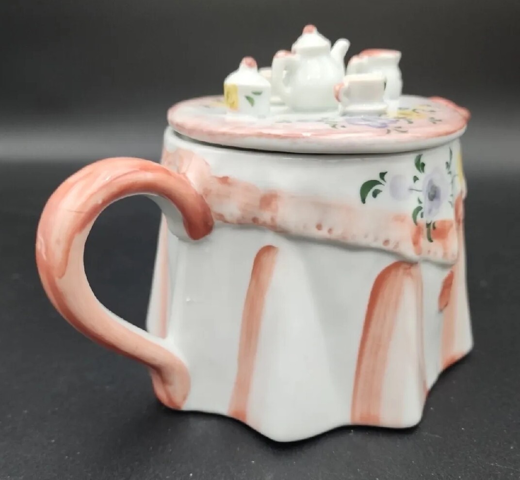 Beautiful CHARLES SADEK “ANDREA” Highly Detailed Porcelain Peach/Teapot