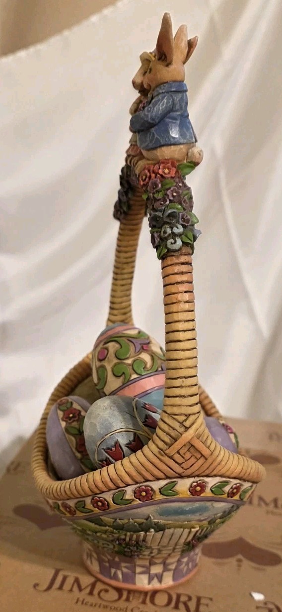 JIM SHORE ,GATHERING JOY, 2006 SET OF 1-EASTER BASCHET W/ 5 EGGS FIGURINES NIB