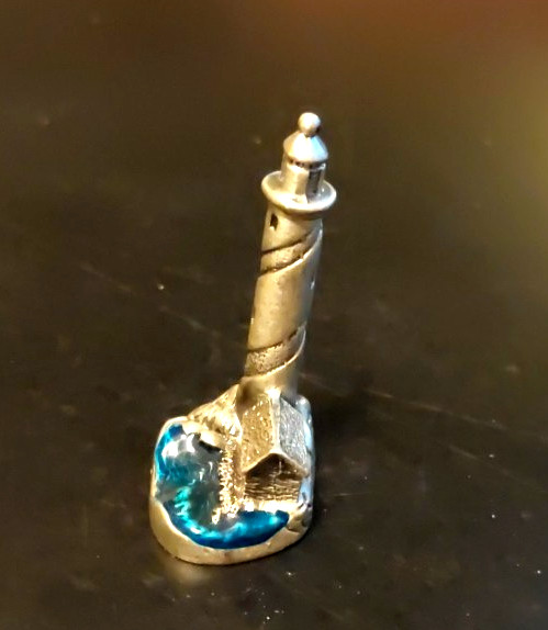 PEWTER FIGURINE LIGHTHOUSE 2″ Tall x 1 1/4″ wide