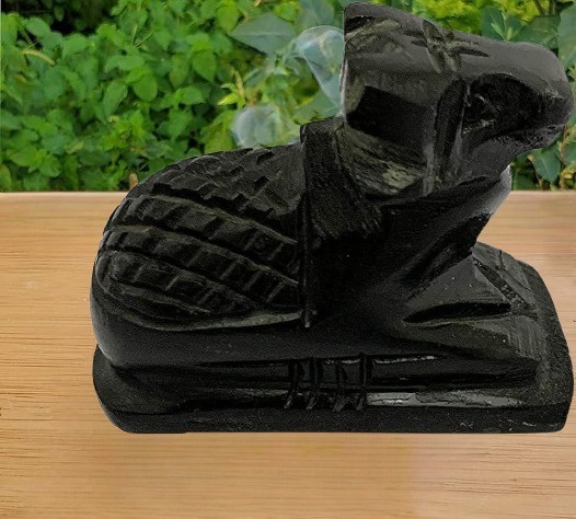 Black Marble Stone Nandi Statue For Worship, Home Décor – 2.5’L Inches (Approx.)