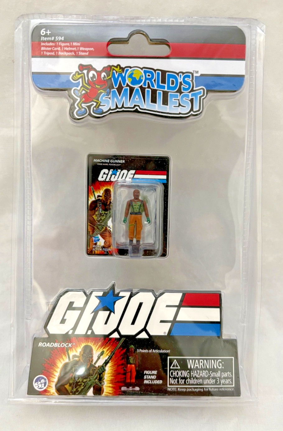 G.I. Joe Vs Cobra – World’s Smallest – Action Figure – Roadblock – New