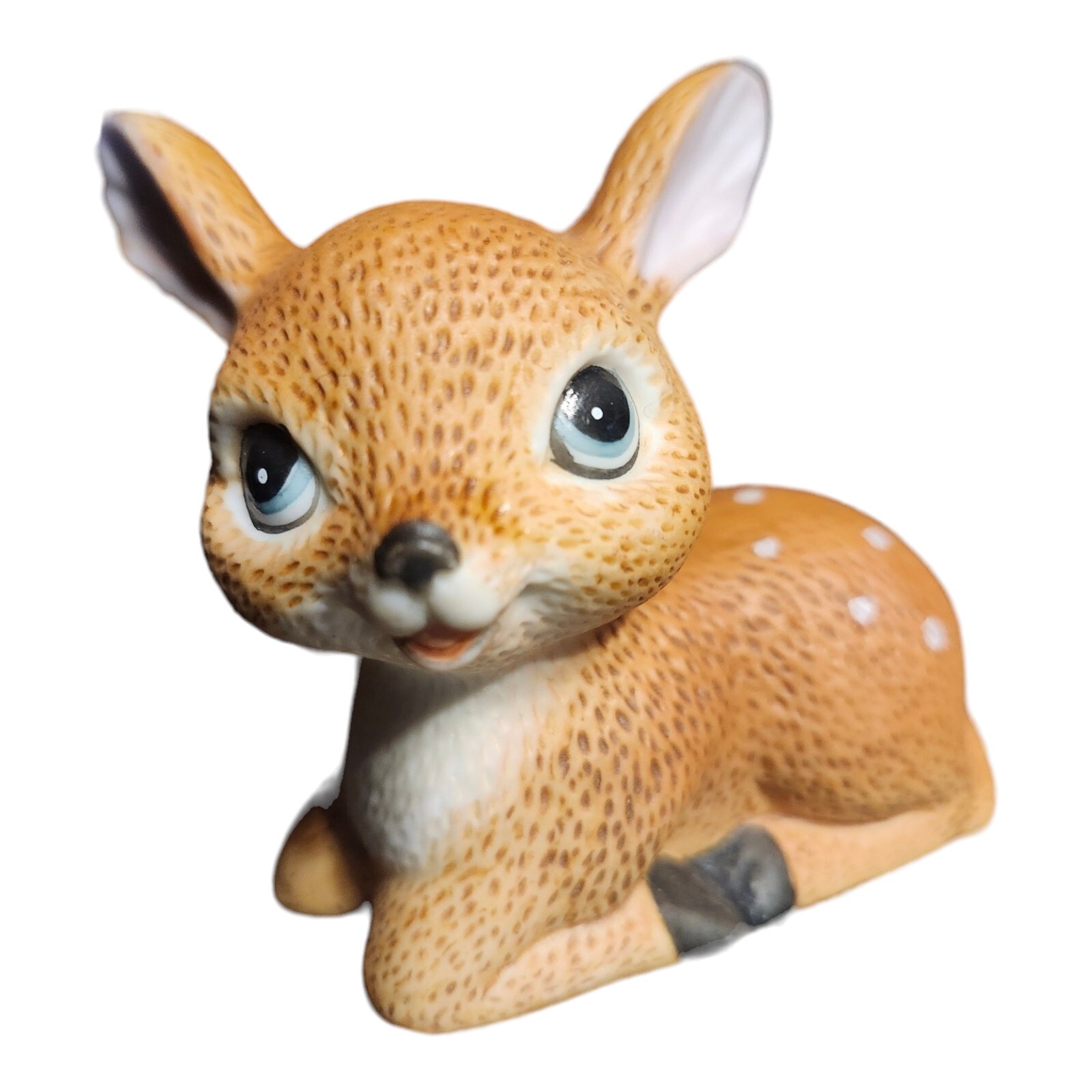 4 Vintage Fawn Figurines HOMCO and Hobbyist Made Resin Baby Deer 1.75″ -3.25″