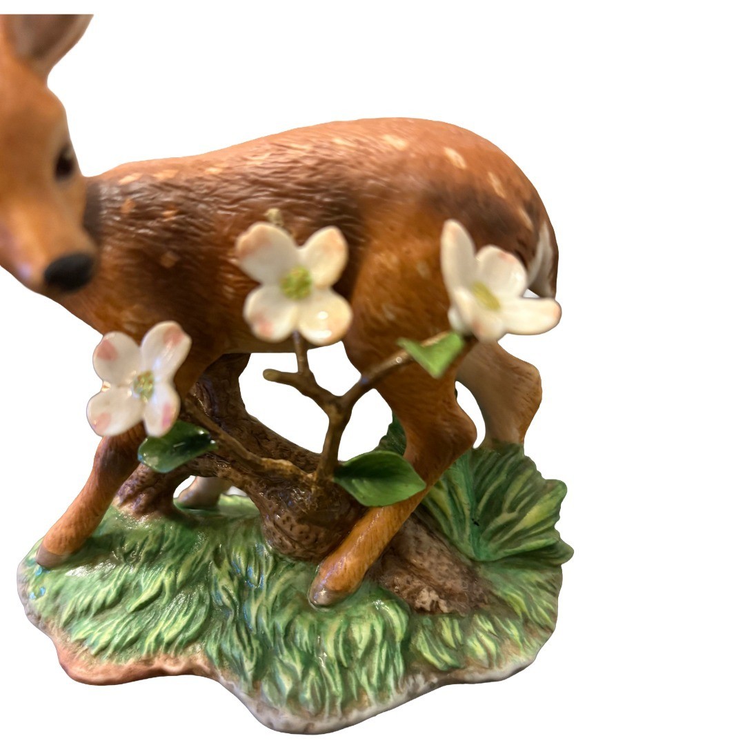 Vtg 1992 Lenox White-Tailed Deer Porcelain Figurine Woodland Animals