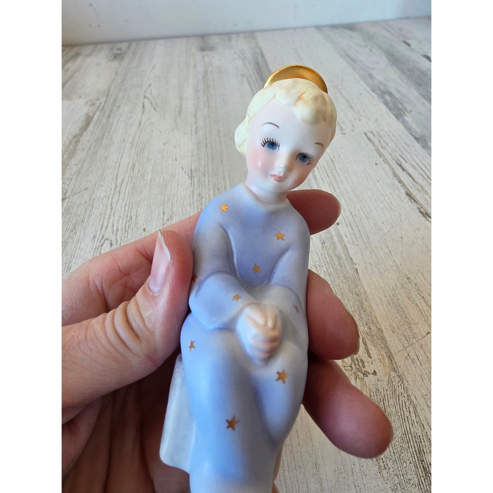 Vintage angel boy statue figurine Stars cherub
