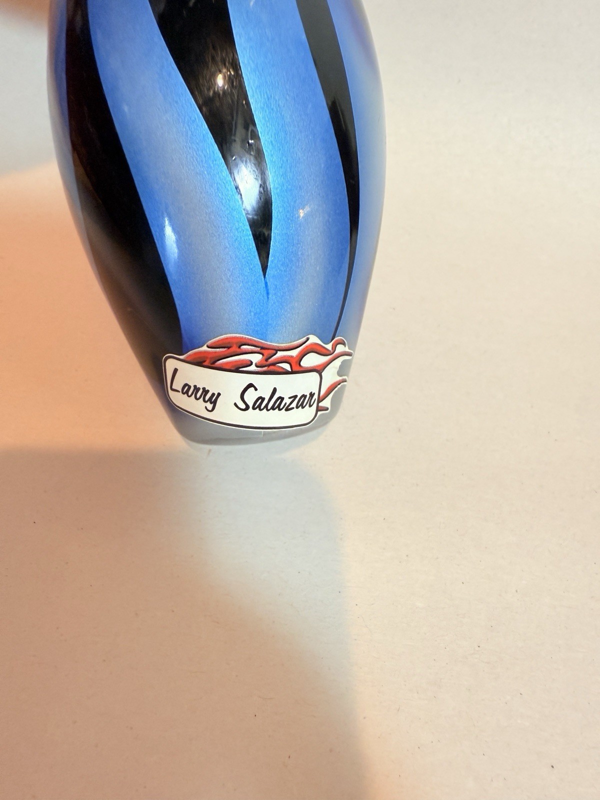 PIN HEAD 7 1/2″ TRIBAL FLAMES Miniature Bowling by L.Salazar Hot Rod Underground