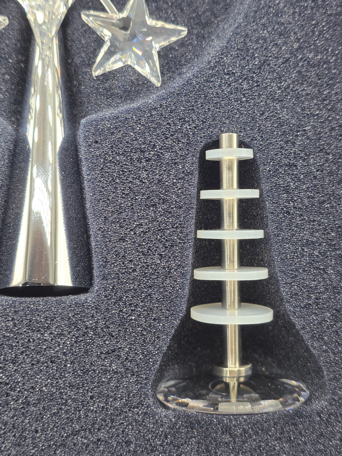 Swarovski Crystal Silver Chrome Plated Christmas Tree Topper 632784 Rare New