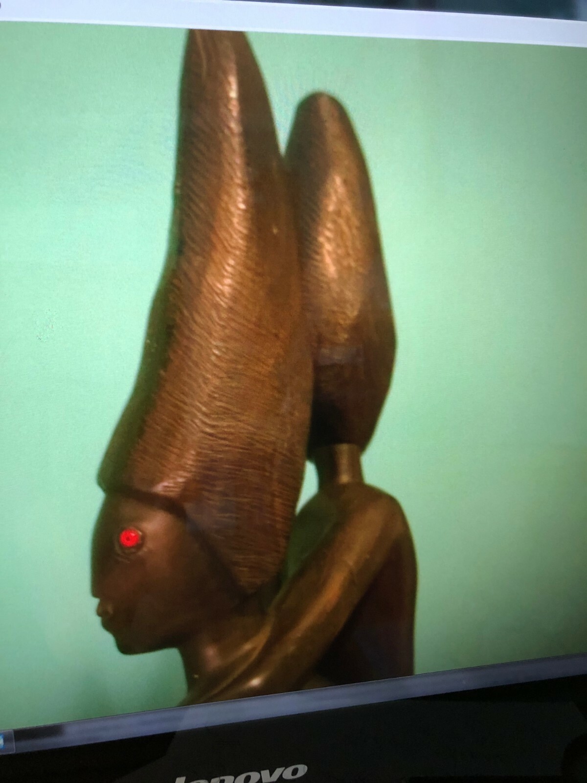 ANTIQUE AFRICAN – ” LOVELY COUPLE” WOOD FIGURINE-COMPOSITION 20 1/4 ” H ,4.9 lb.