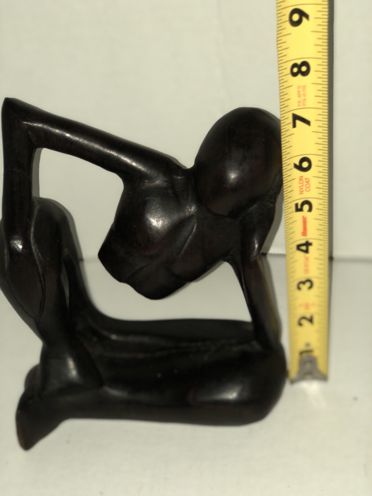 VINTAGE WOODEN THINKING MAN FIGURINE-Dark Cherry Stain