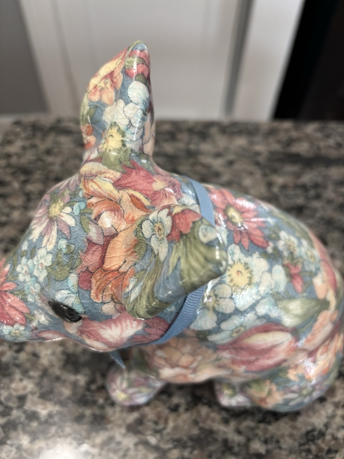 VNTG Joanne Baker Decoupage Floral Pig