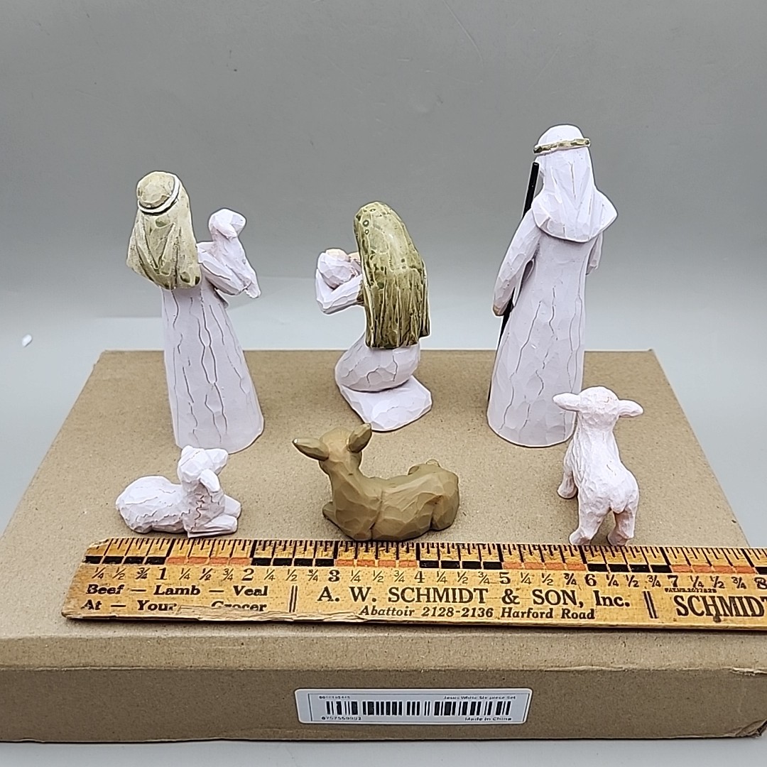 Pink Color Willow Tree Nativity Figurines Set Of 6 – With Box And Packaging