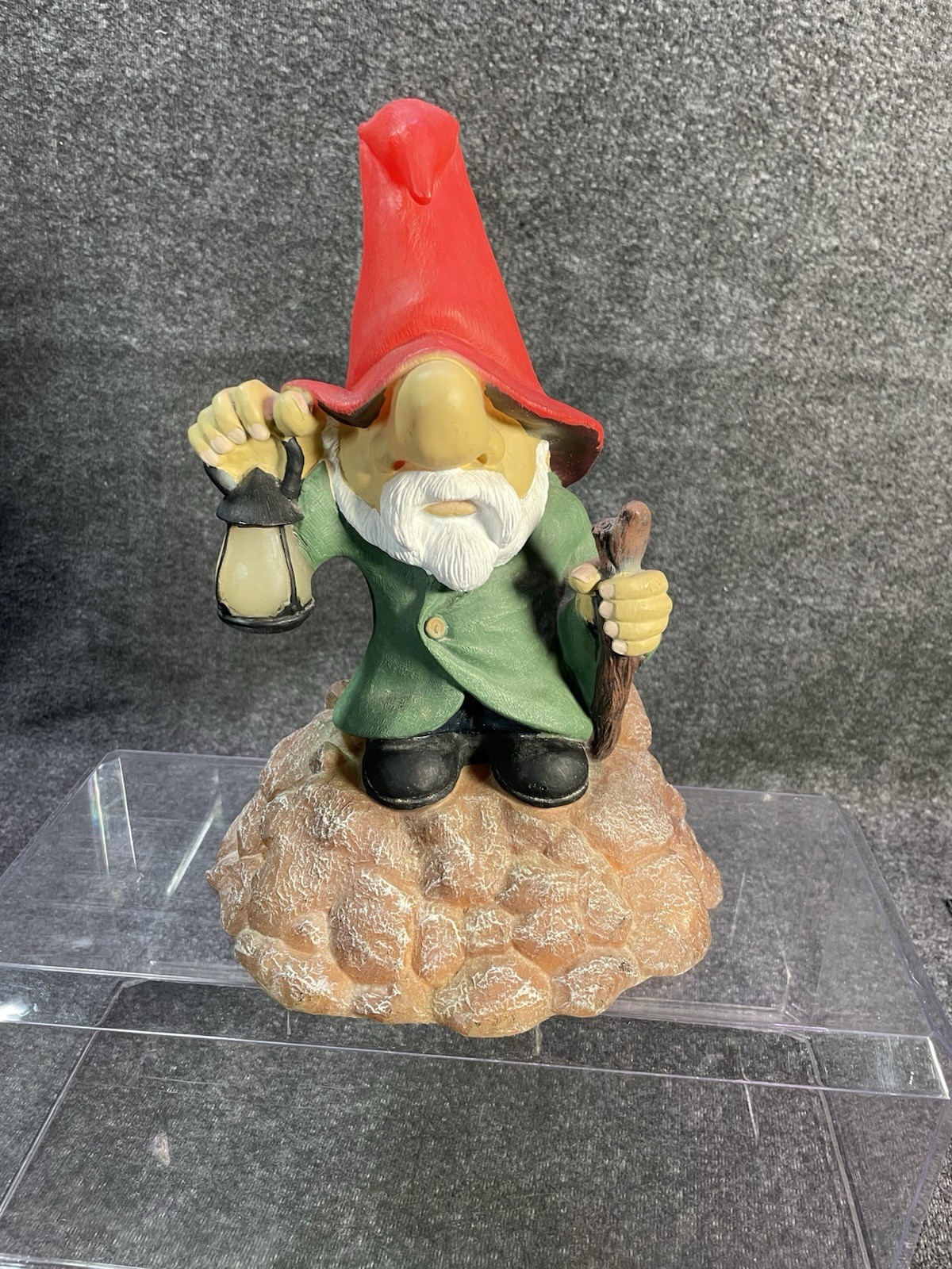 ArtLine Vintage Gnome W Lamp Lights Up Figure 2004 PVC Blow Mold Art Line