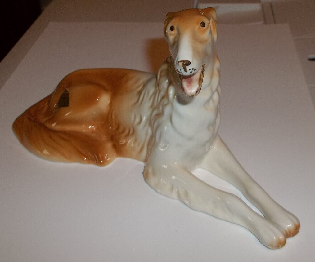 Vintage Borzoi Dog Figurine Royal Dux Bohemia 7 1/2″ Czech Republic porcelain