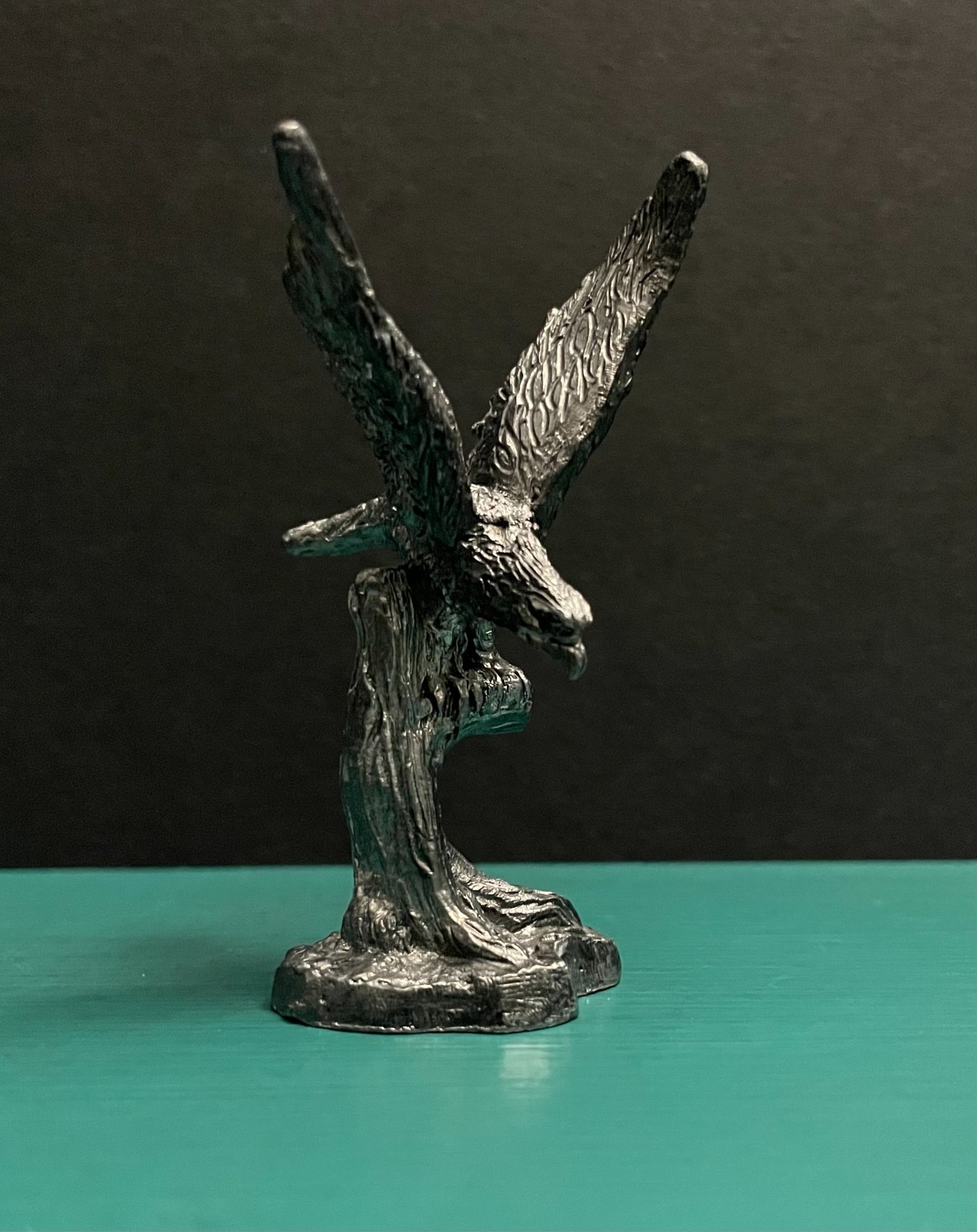 Michael Ricker Pewter Bald Eagle Hawk Falcon Bird Wildlife Diorama Mini Figurine