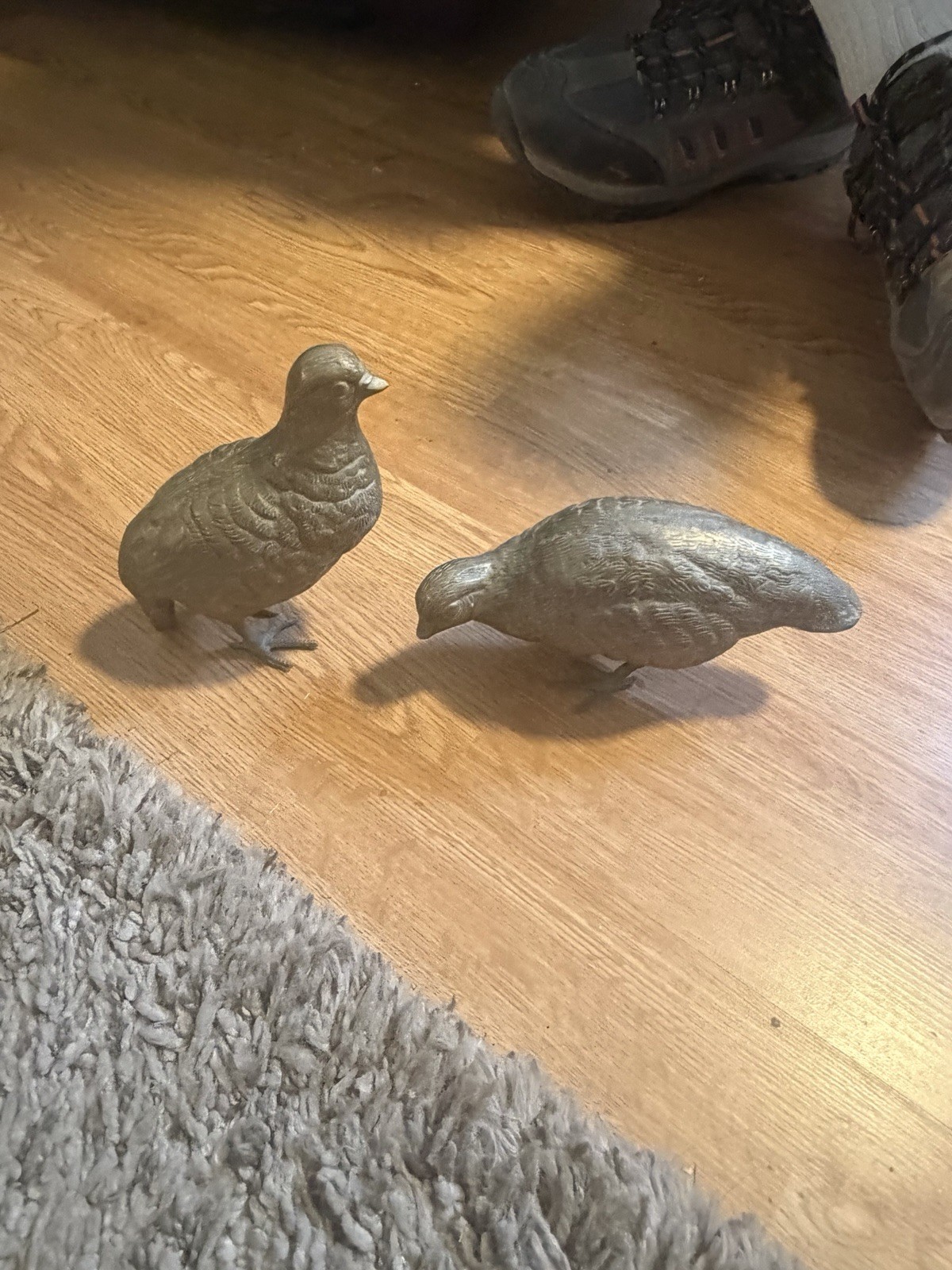 Vintage Metal MCM Medium Birds Long Tail Cast Metal Brass Quail