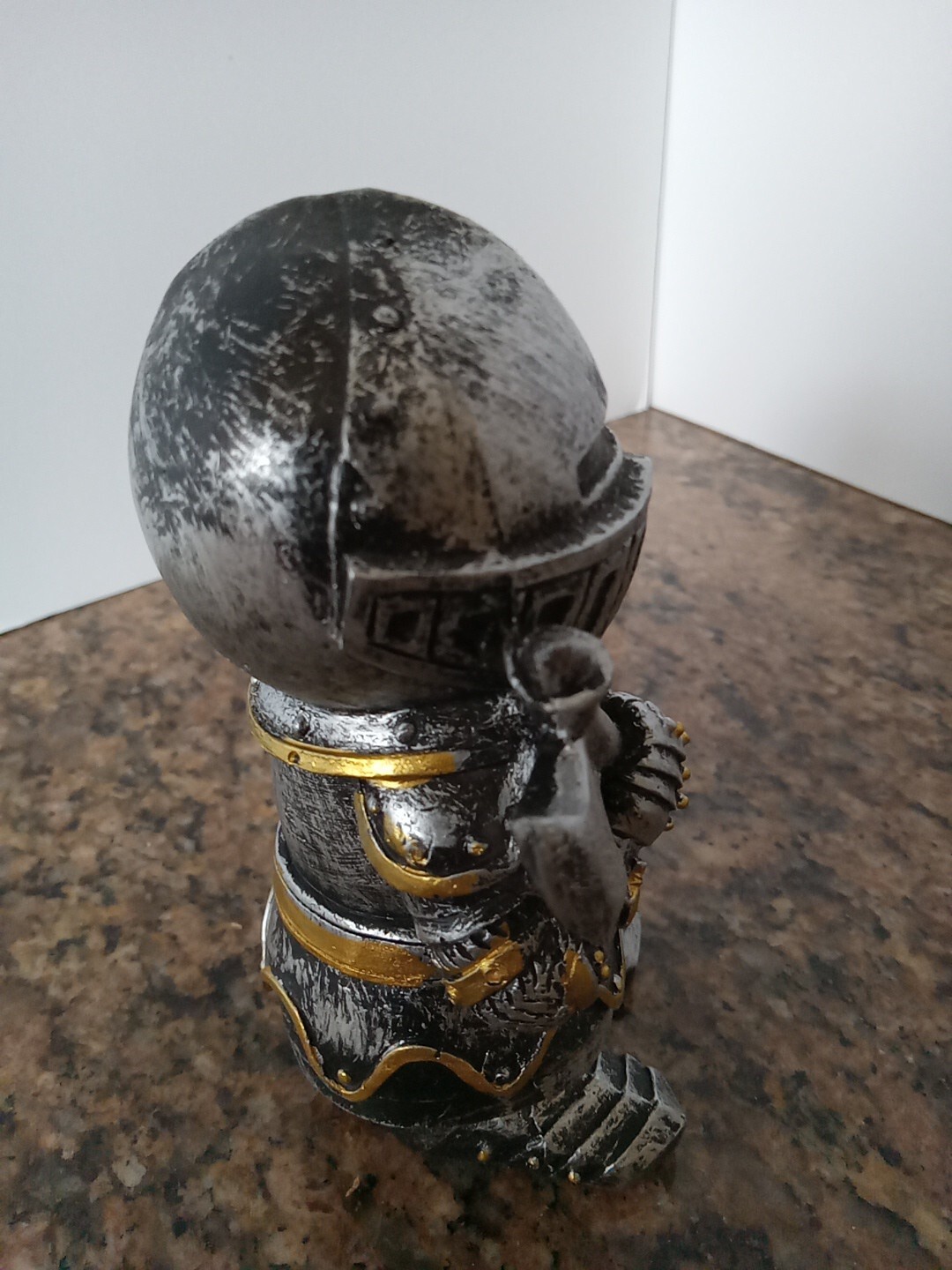 Adorable Medieval Knight In Armor + Axe Standing Guard 4.5″ Statue Figurine