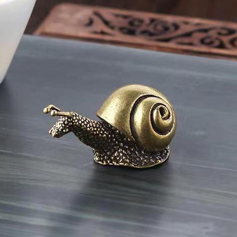 Brass Snail Figurine Statue Insect Animal Figurines Toys Desktop Decoration 2x