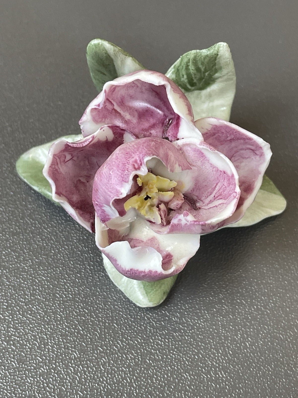 VTG. Bavaria-Germany Porcelain Pink Rose Place Card Holders Set 8 Hand Painted