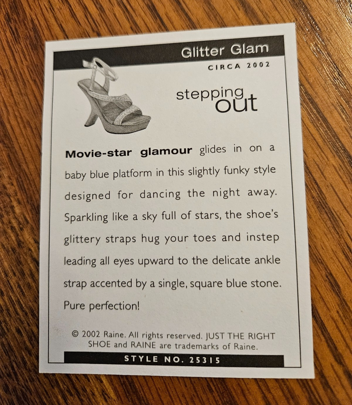 Just The Right Shoe Stepping Out Glitter Glam 25315 Raine Willitts Designs 2002