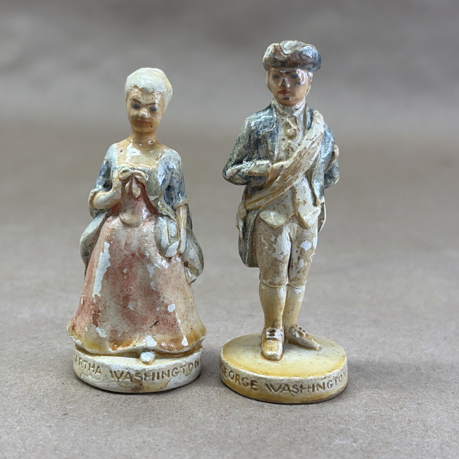 Vintage Small Sebastian Miniatures George & Martha Washington Figurines Set