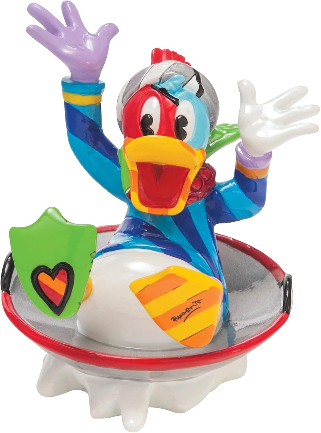 Enesco Disney by Britto Donald Duck in Disk Sled 4046360 Figurine New In Box