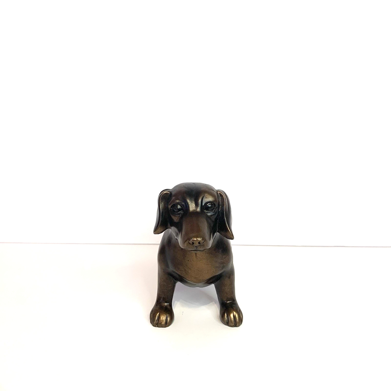 Dachshund Wiener Dog Figurine Copper Toned Doxie Cute Long Decor