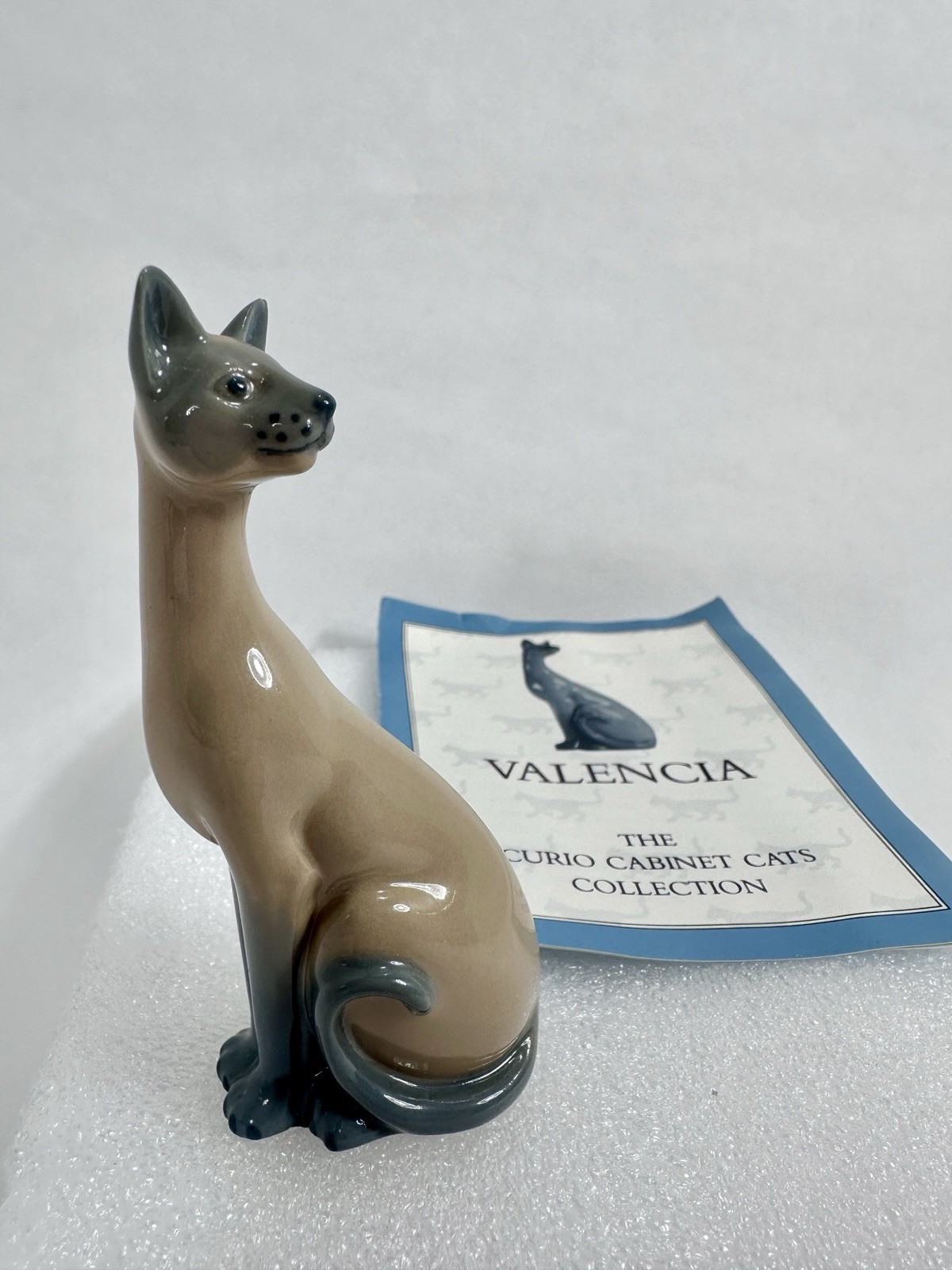 Vtg Valencia Siamese Cat Figurine Franklin Mint Curio Cabinet Collection 1986