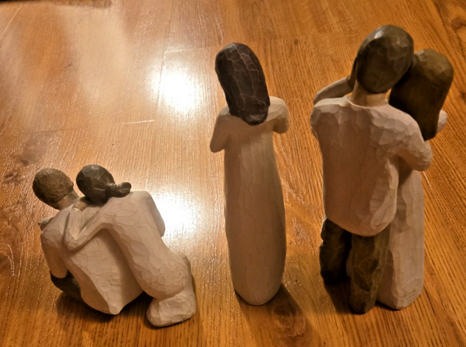 Lot of 3 Willow Tree Family Figurine Mom Dad Baby New Life Cherish Together