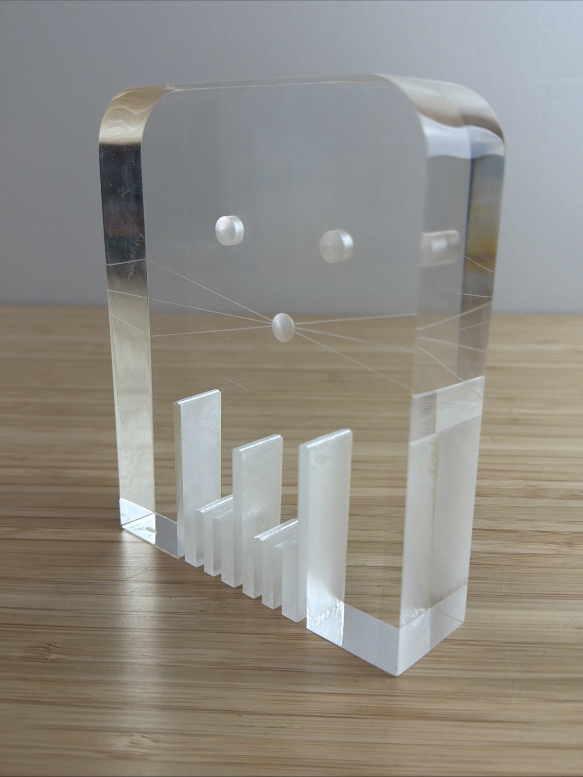 Guyon Lucite Acrylic Cat Sculpture Mid Century Minimalist Quebec