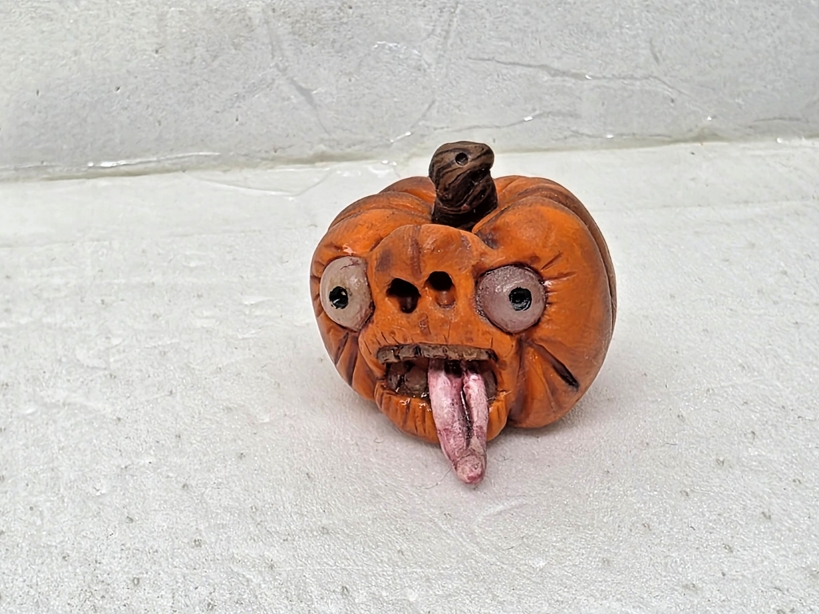 Ugly Polymer Clay Jack-O’-Lantern Handmade Sculptures Set Of 6