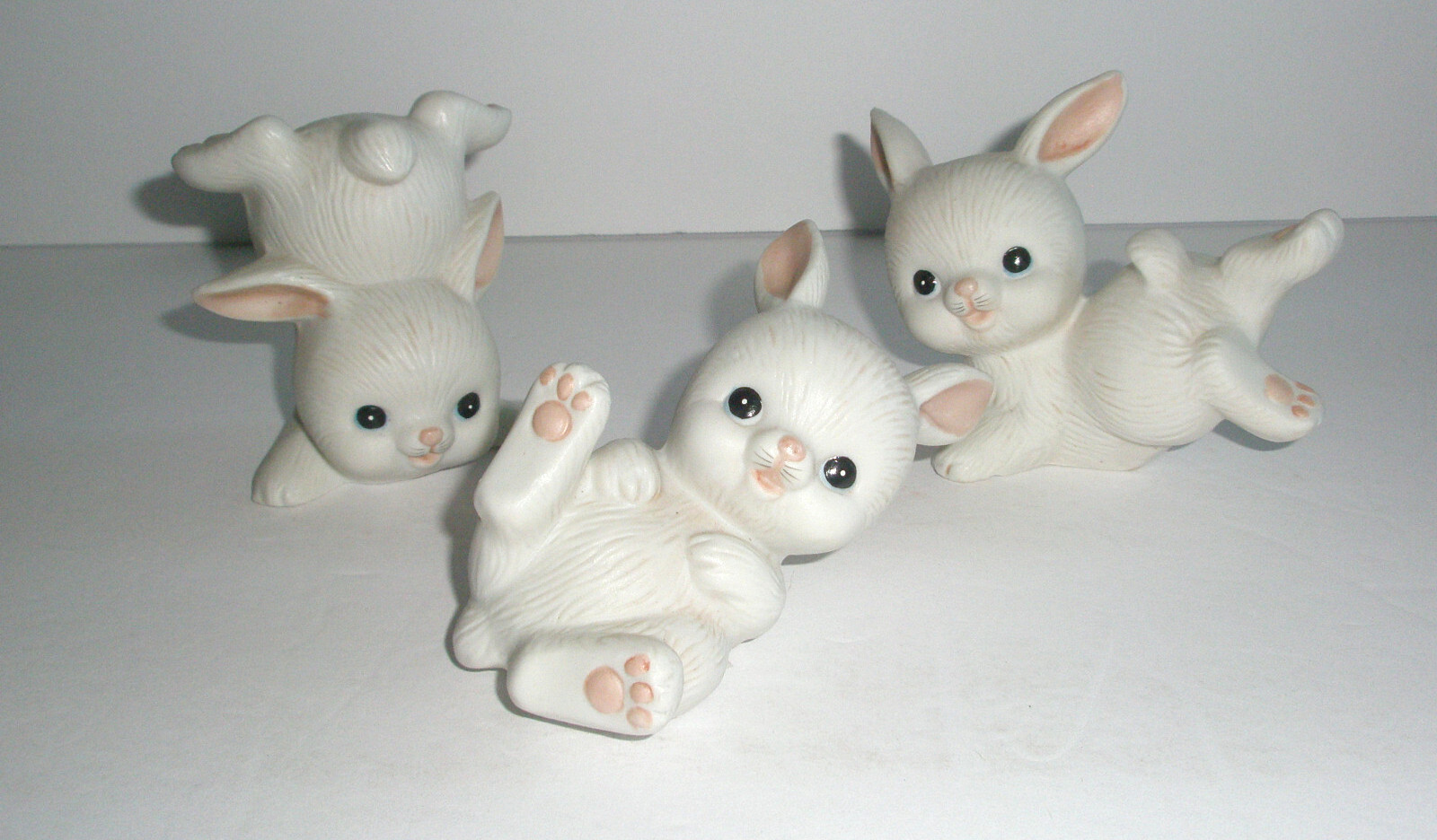 Homco Playful Baby Bunny Bunnies Figurine Porcelain #1454