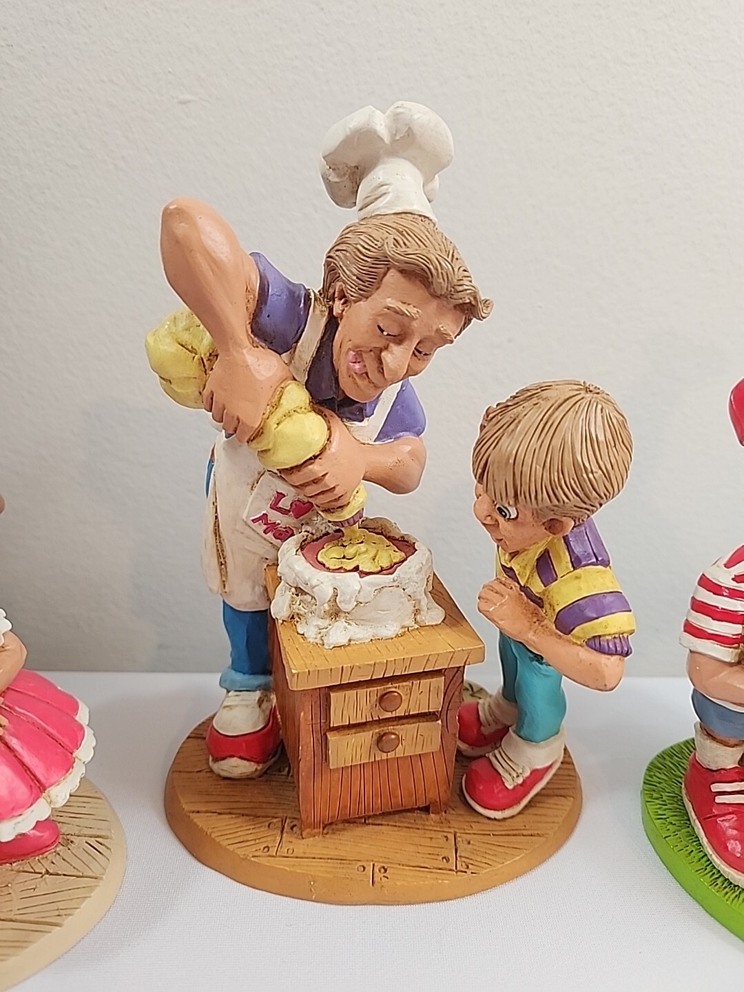 3 X VTG M&R Studios by Michael Walker Resin Figurines Dad / Kid He’s A Real Man