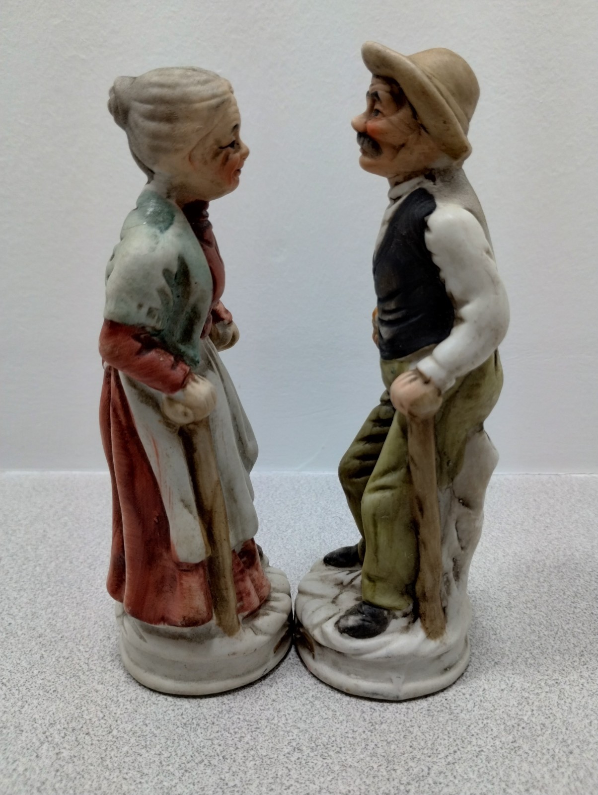 Vintage Figurines Grandpa & Grandma Collectibles Each One Is 6.5 Tall 2″ Wide.