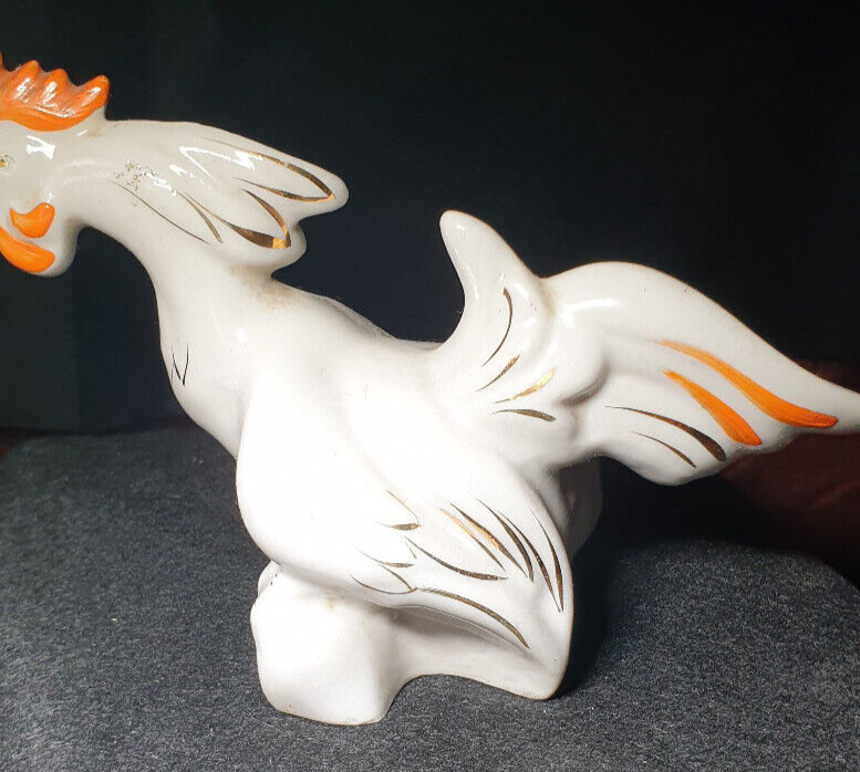 Vintage Latvia RPR porcelain figurine Rooster decorative USSR Riga RPF PFF