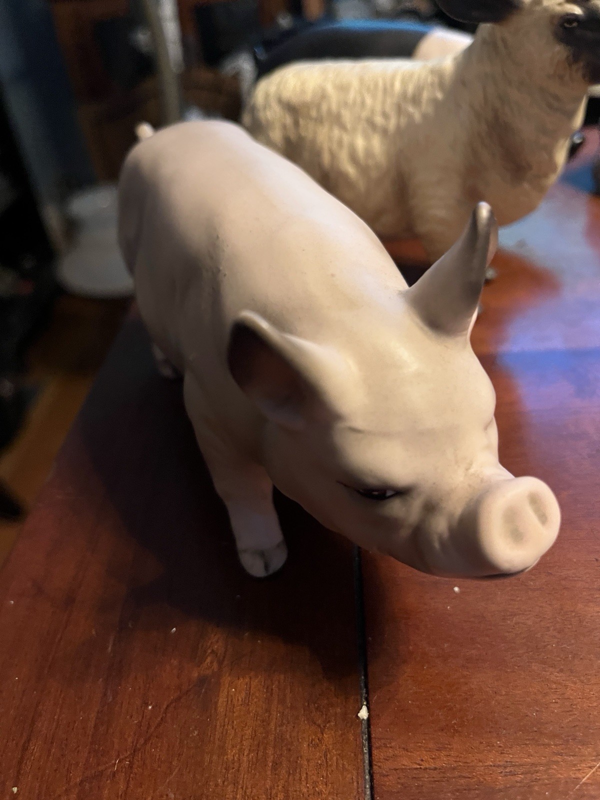 Ceramic /porcelain Beswick Farm Animals Marked 454. Pug, Lamb, Pig