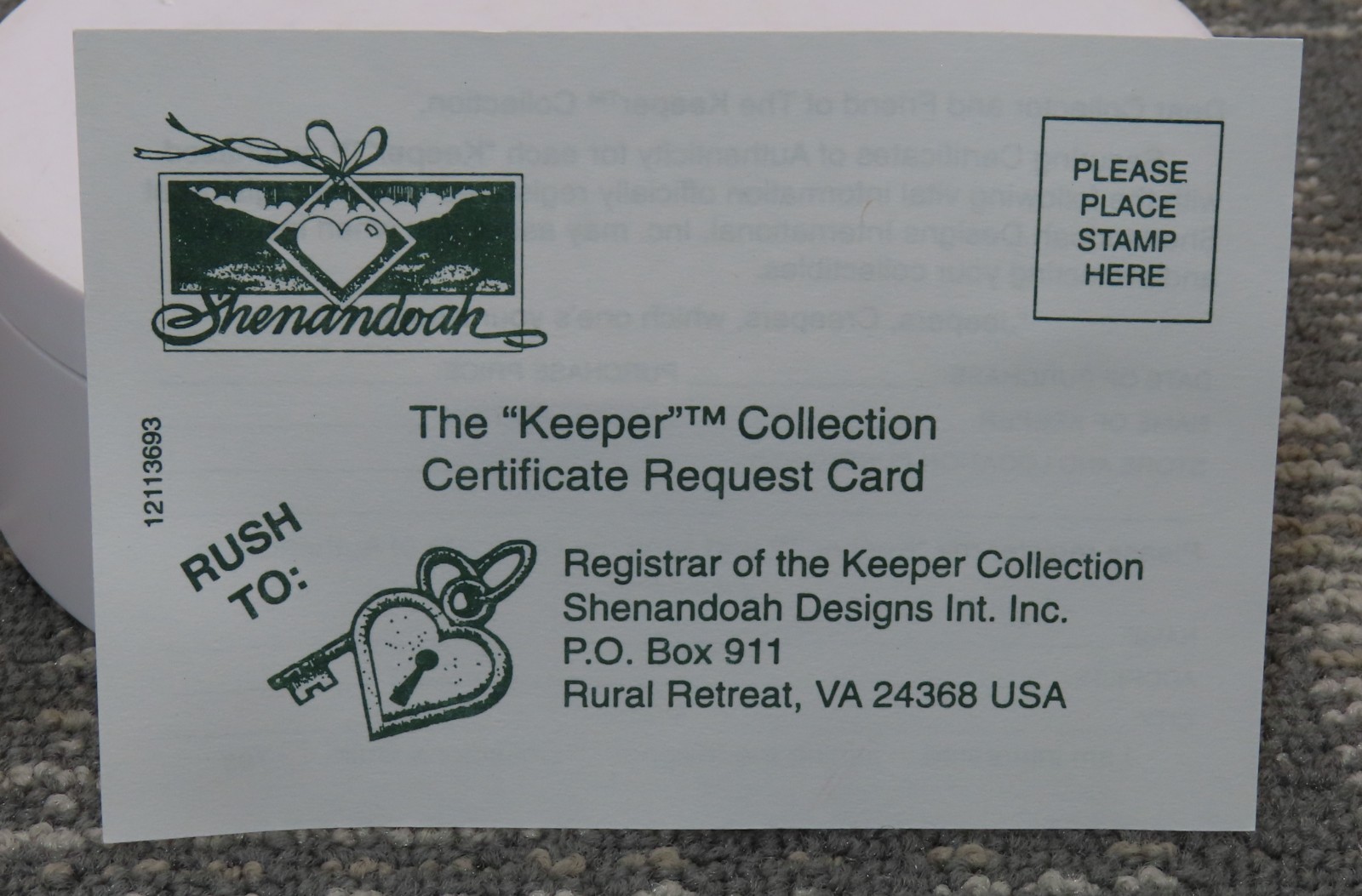 Shenandoah The Keeper of the Hearth Figure Shelf Sitter New in Box