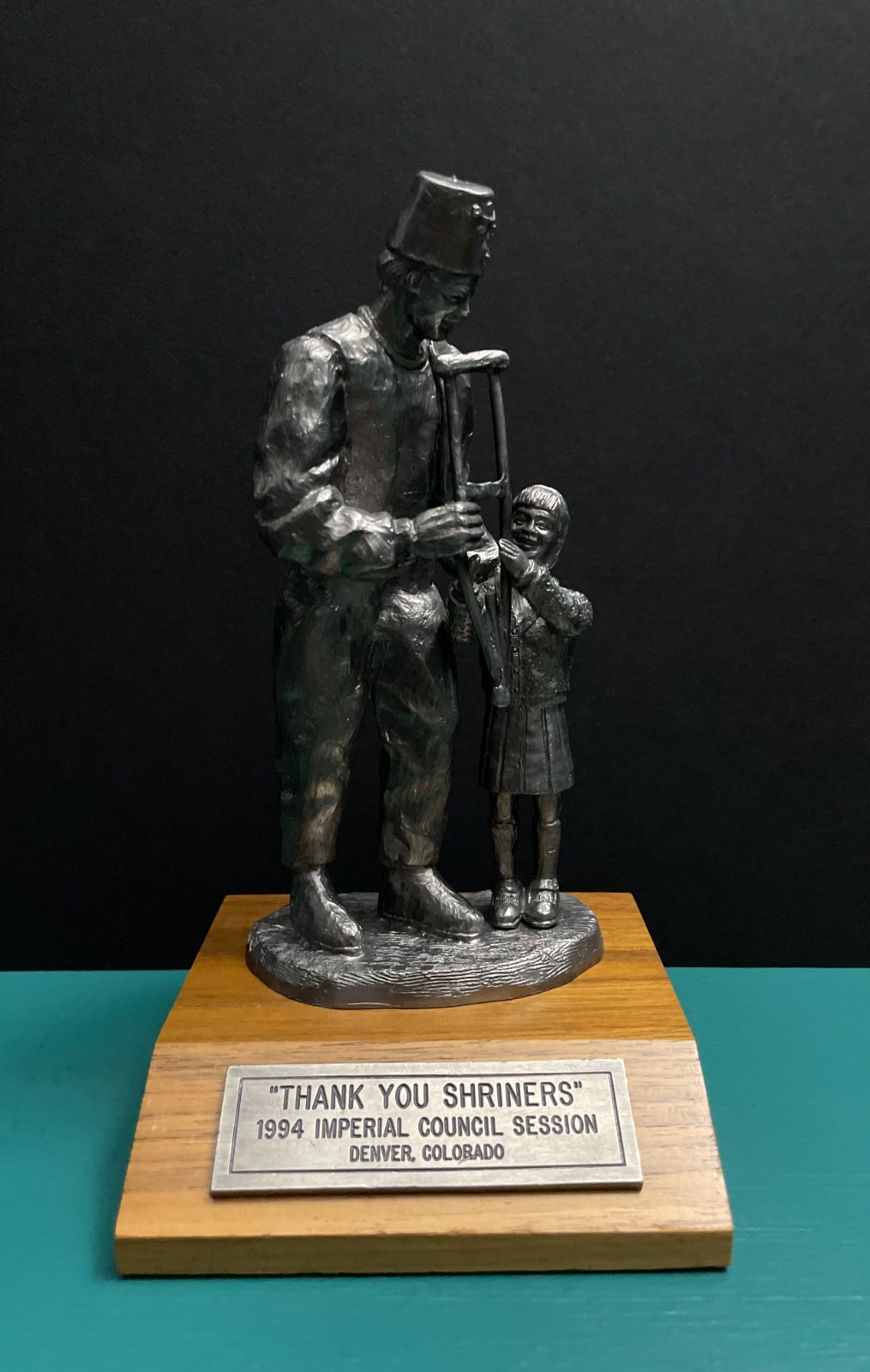 1994 Michael Ricker Pewter Shriners Children Hospital Mason Girl Fez Art Statue