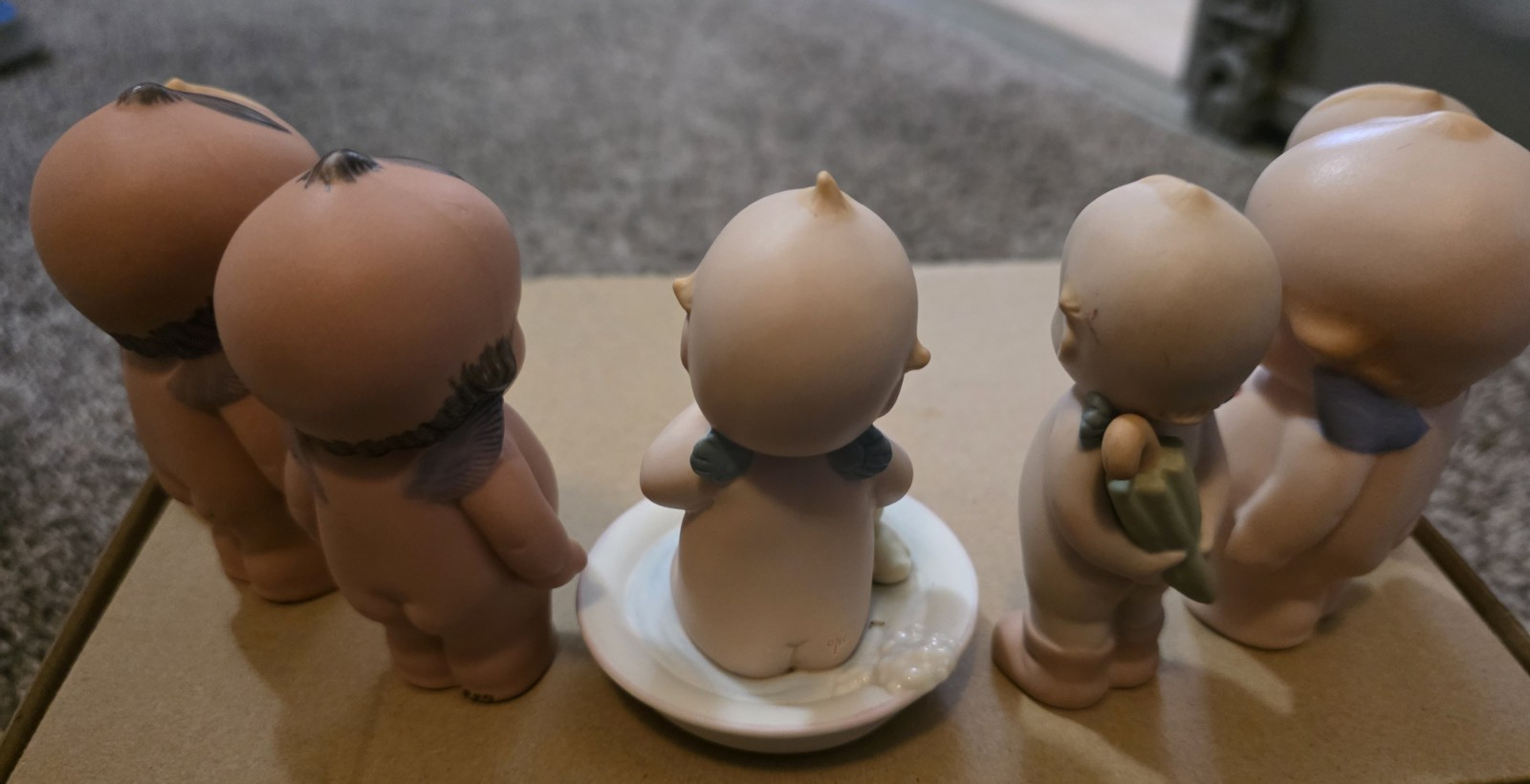 Lot of 7 Vintage Bisque Kewpie Style Figurines Ceramic Dolls 3 1/4″ – 4″ Jesco