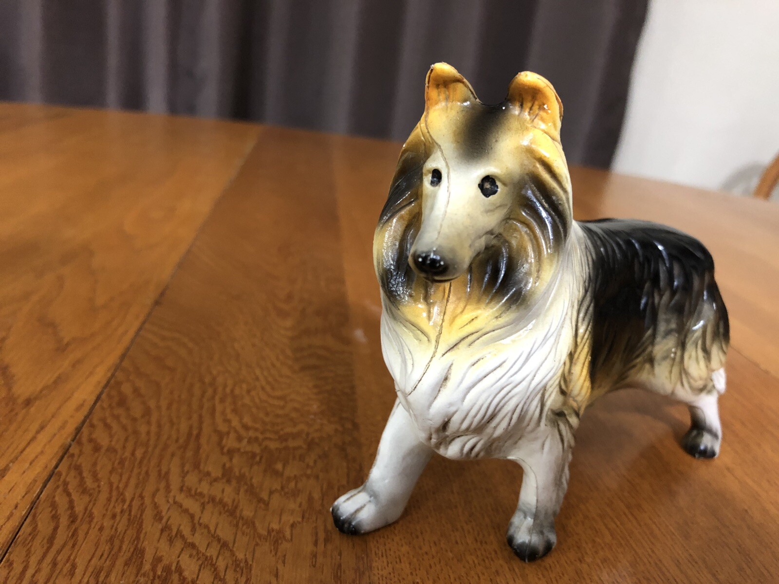 Vintage Collie Molded Plastic Figurine #802 Hong Kong 7.5”