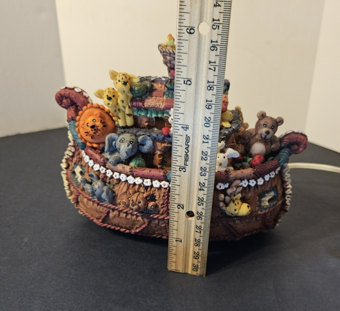 Noah’s Ark & Animals Resin Figurine Light With A Removable Lighted Switch Cord