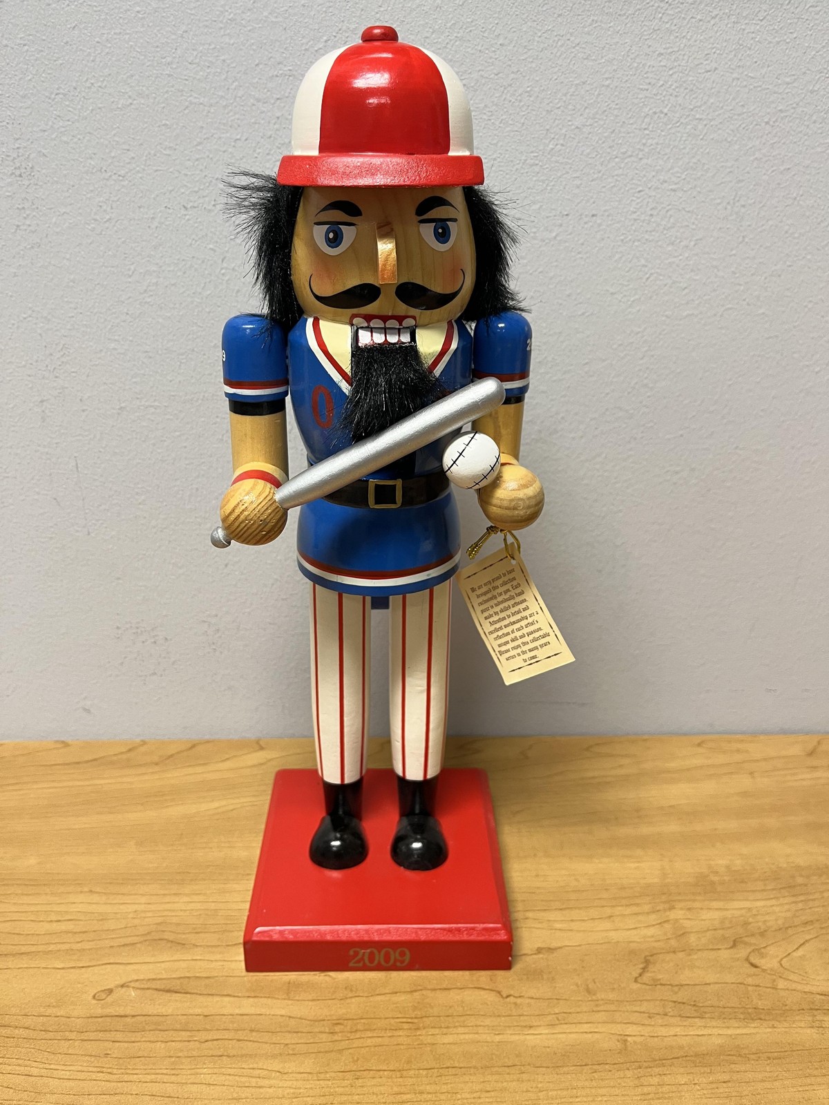 Limited Edition Nutcracker Baseball Player Figurine Red White Blue Holiday Decor