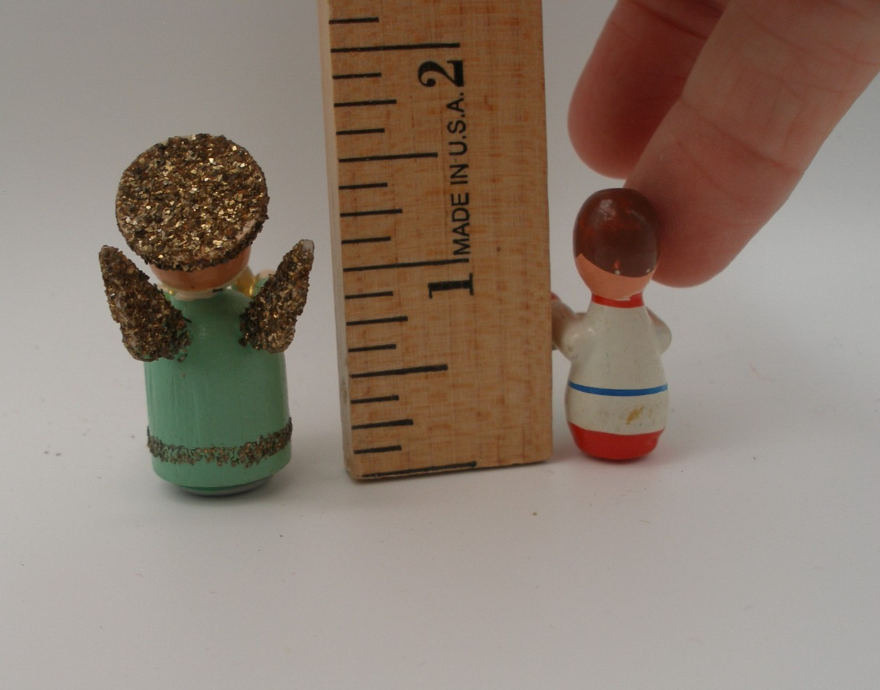 Vintage Wooden Minature Angels Lot Of 5, some italy, L3