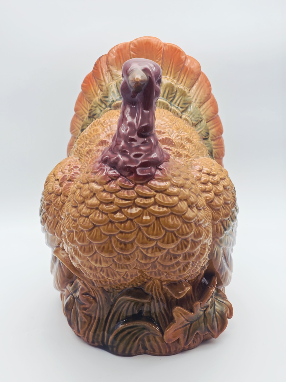 Large Glazed Ceramic Thanksgiving Turkey Centerpiece Colorful HOME ACCENTS.