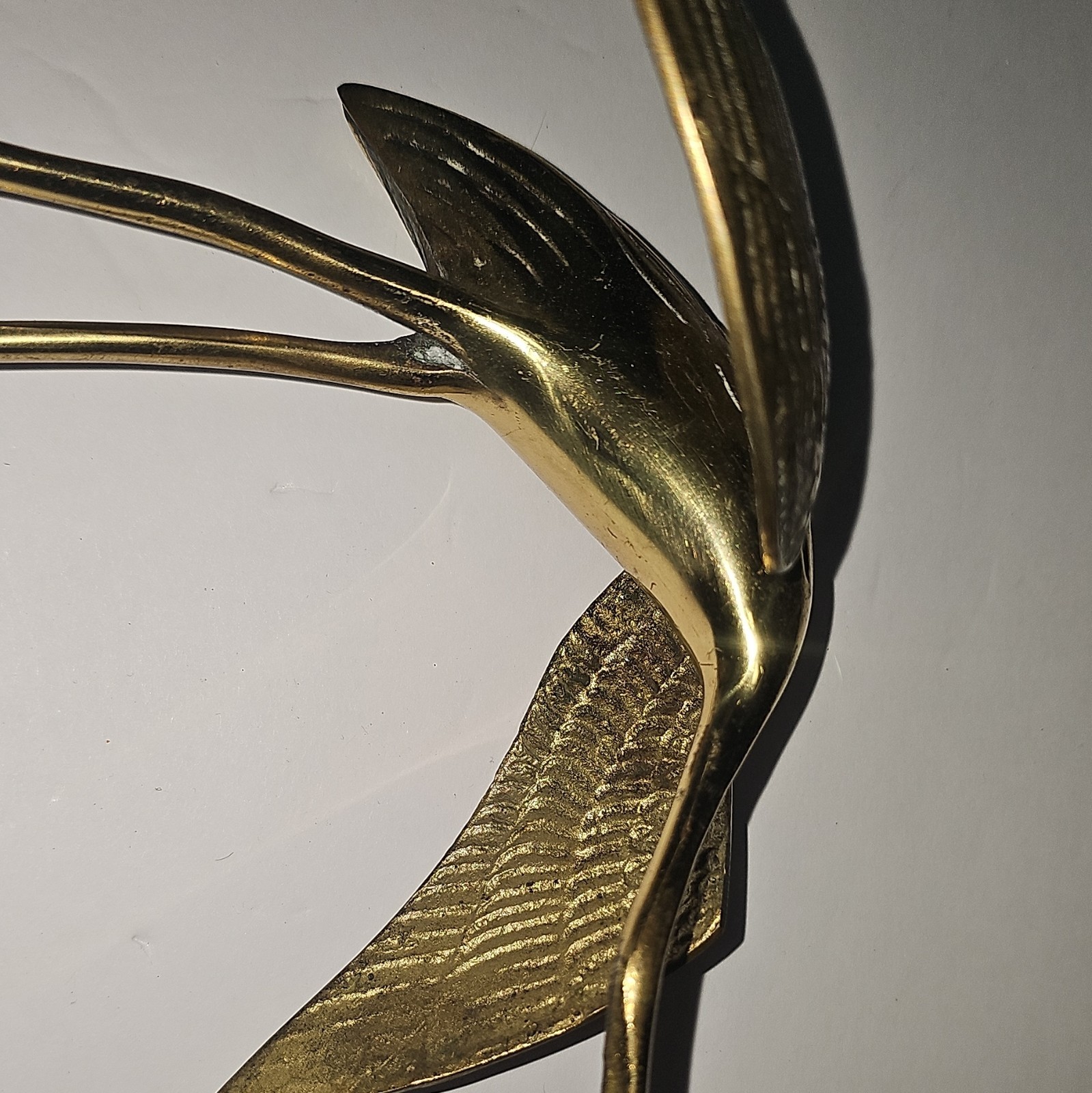 Gold Metallic Finish Metal Bird Figurine Sculpture on Round Base