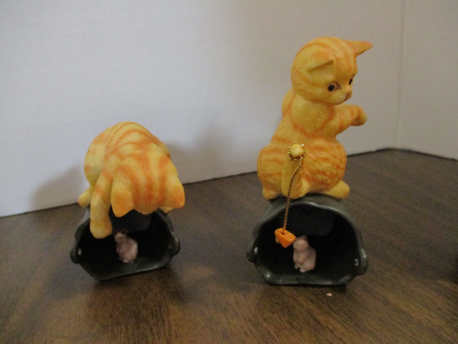 Kittens 4Enesco & 2 Lefton Orange/White Stripe, 3w/Mice in Pail