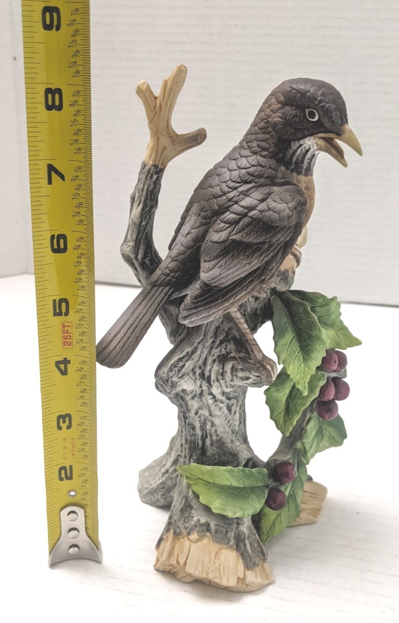 Ethan Allen American Robin on Wild Cherry Branch Porcelain Bird Figurine 3222