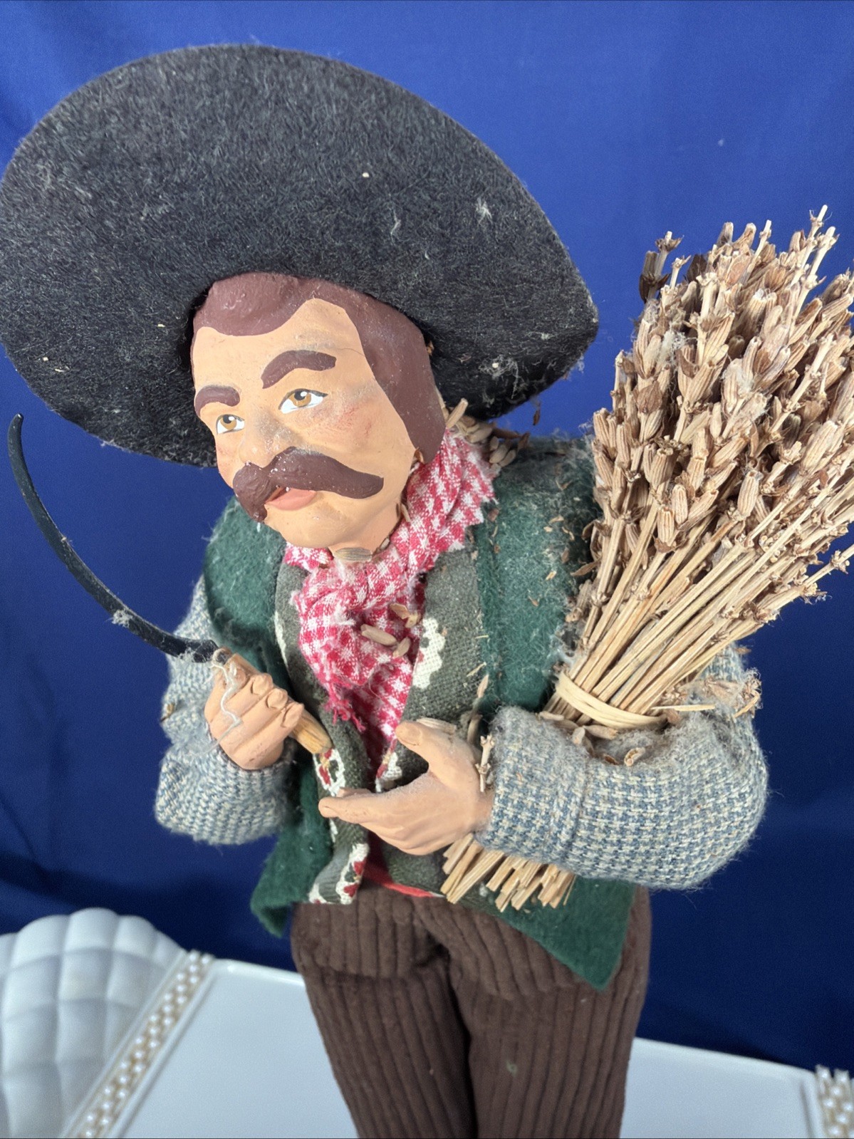French Santon de Provence Terracotta Doll Figures – harvesting lavender