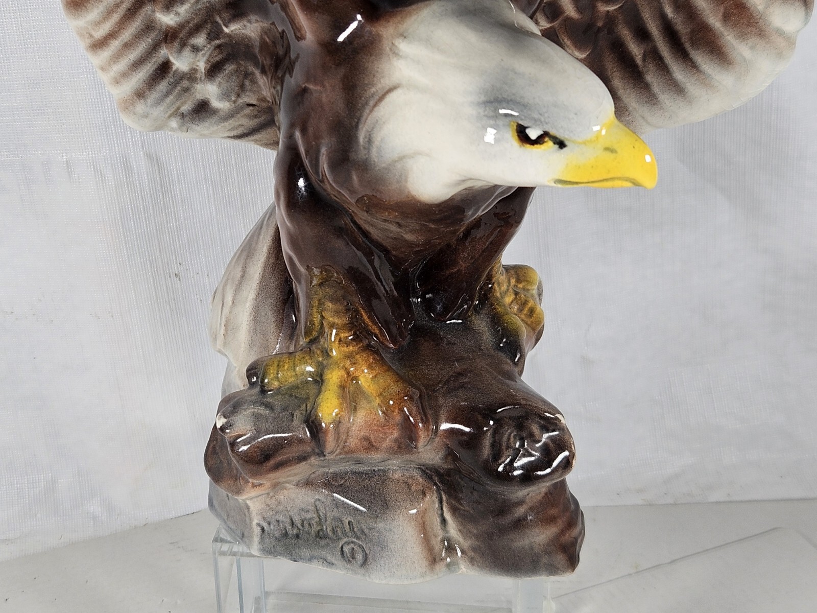 Vintage American Eagle Bird Figurine Porcelain Large Statue 21″ Signed Art