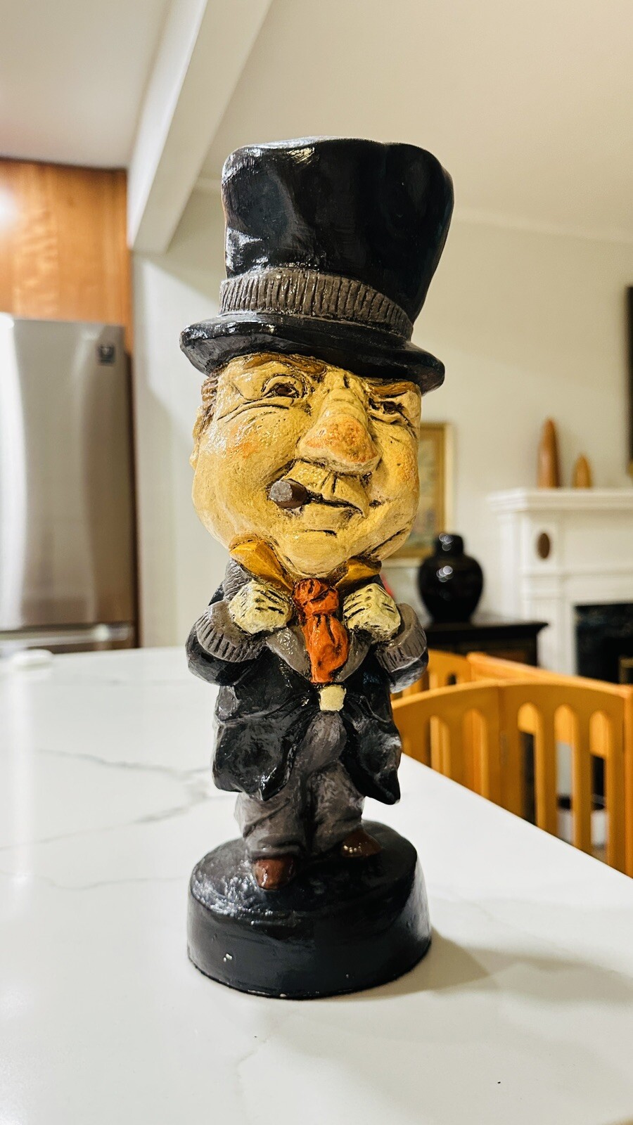 W.C. FIELDS COMEDIAN STATUE BIG HEAD VINTAGE CHALKWARE BISQUE CERAMIC PLASTER
