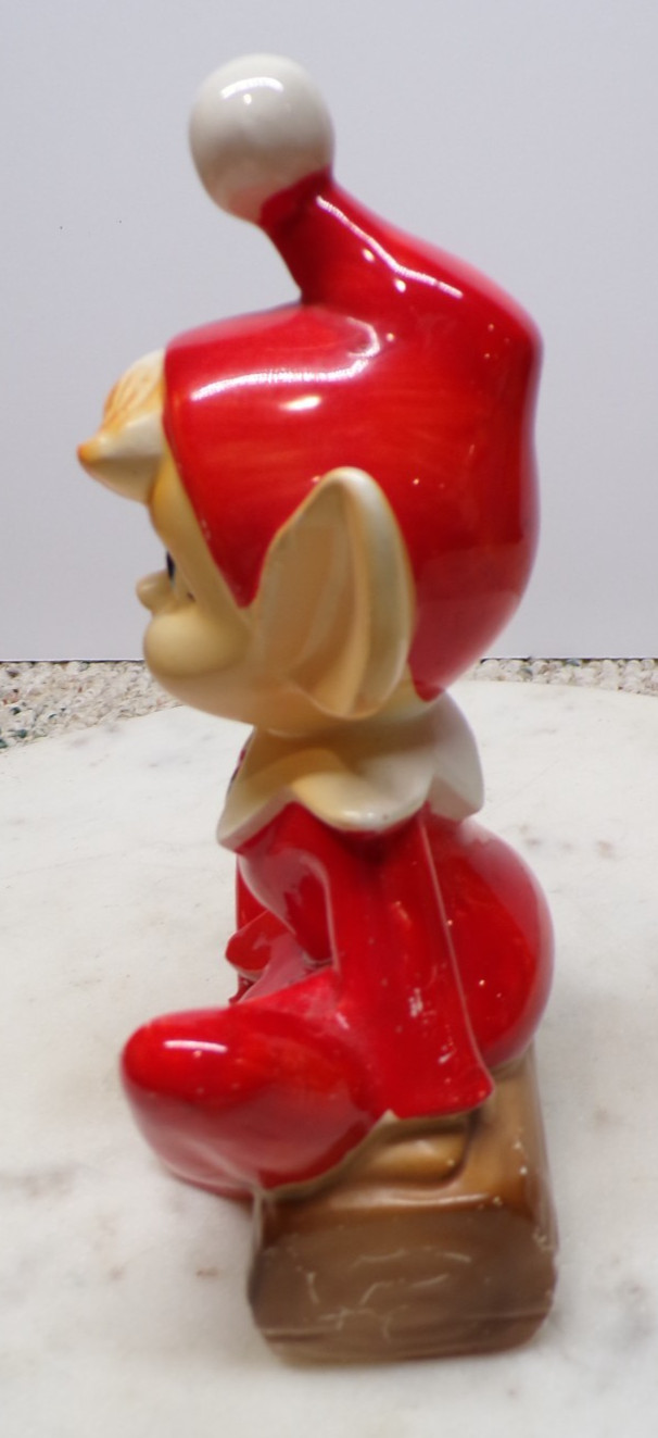 1950s Lego LG Elf Pixie Sitting on Log Figurine w/Pom Pom On Hat-Decal
