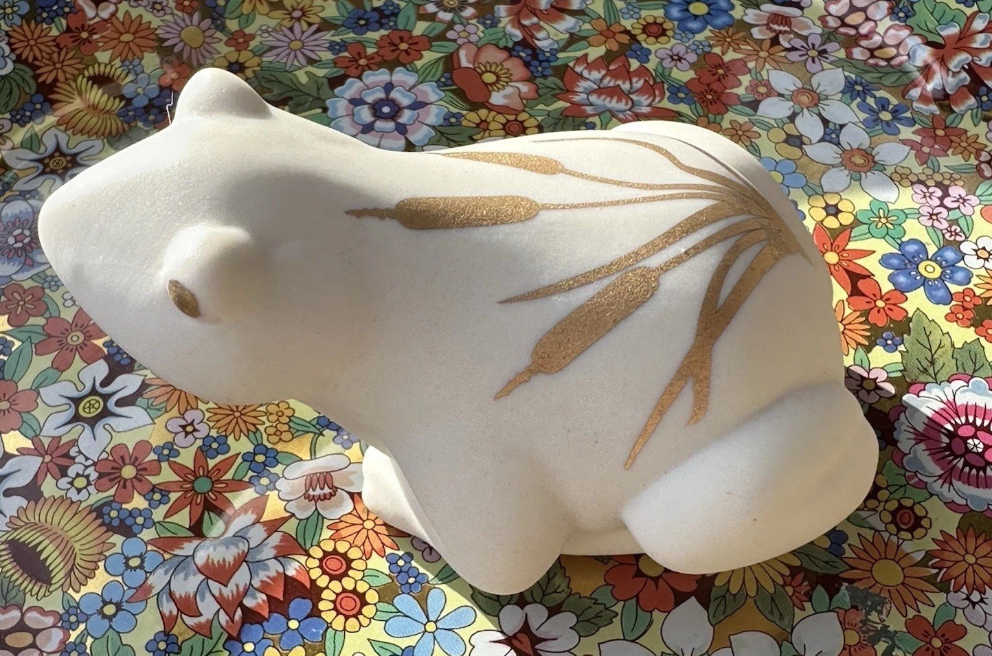 Lenox Everyday Wishes “Prosperity” Porcelain Frog Figurine Gold Wheat 3.5”